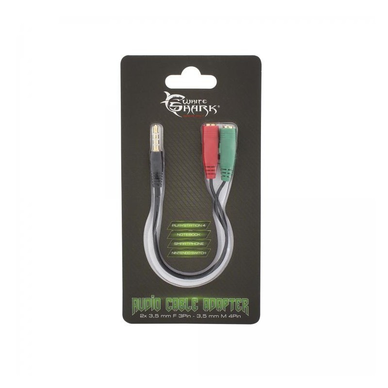 Audio adapter 3.5mm na 2x 3.5mm stereo 20cm
