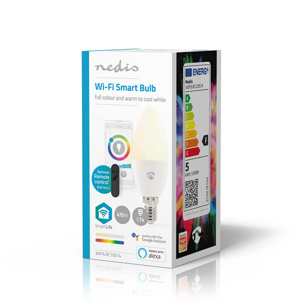 Pametna WiFi LED sijalica E14 4.9W RGB 2700-6500K NEDIS WIFILRC10E14 - slika 3