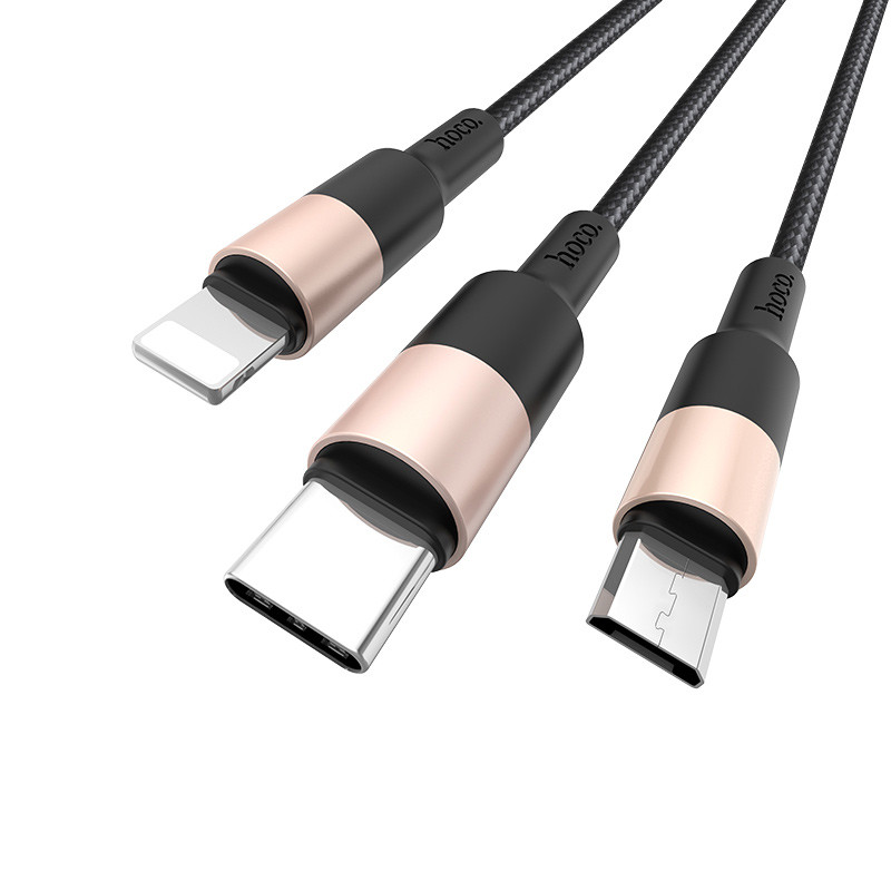 Kabal USB-A na Lightning, micro USB, USB-C HOCO 1m